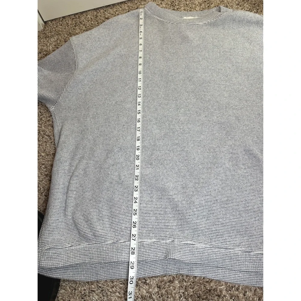 Aerie Mens Grey Waffle Knit Crewneck‎ Oversized Pullover Sweater XL RN54485